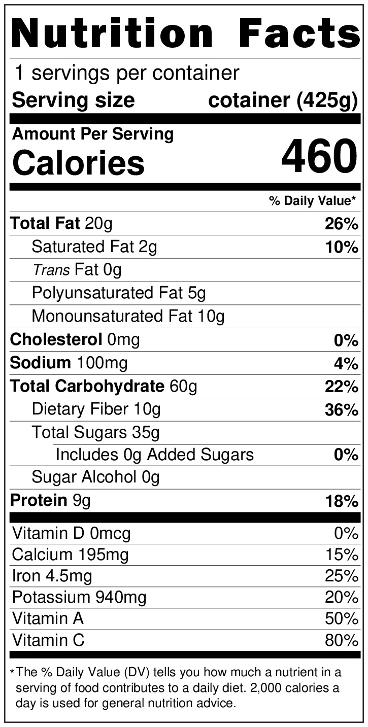 Roasted Cauliflower Salad Nutrition Fact